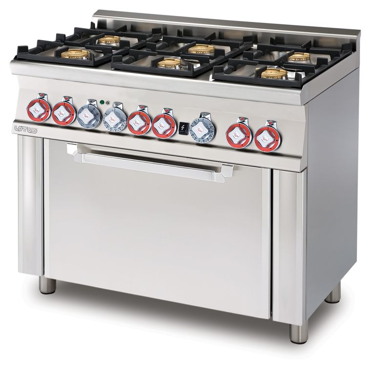 Cucina gas 6 fuochi forno multifunzione porta inox CFM6-610GEM