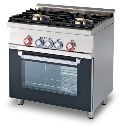 Cucina gas 2 fuochi forno elettrico con porta vetro CFM2-68GEM