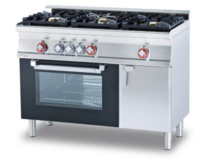 Cucina gas 3 fuochi forno elettrico e porta vetro CFM3-612GEMV