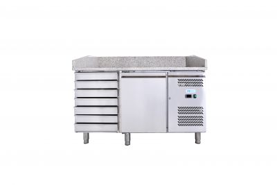 Banco pizza in acciaio 1 porta e cassettiera Forcold G-PZ1610TN-FC