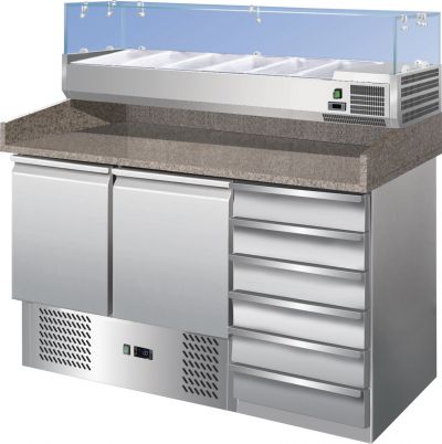 Banco pizza 2 porte + 6 cassetti Forcold G-S903PZCAS-FC