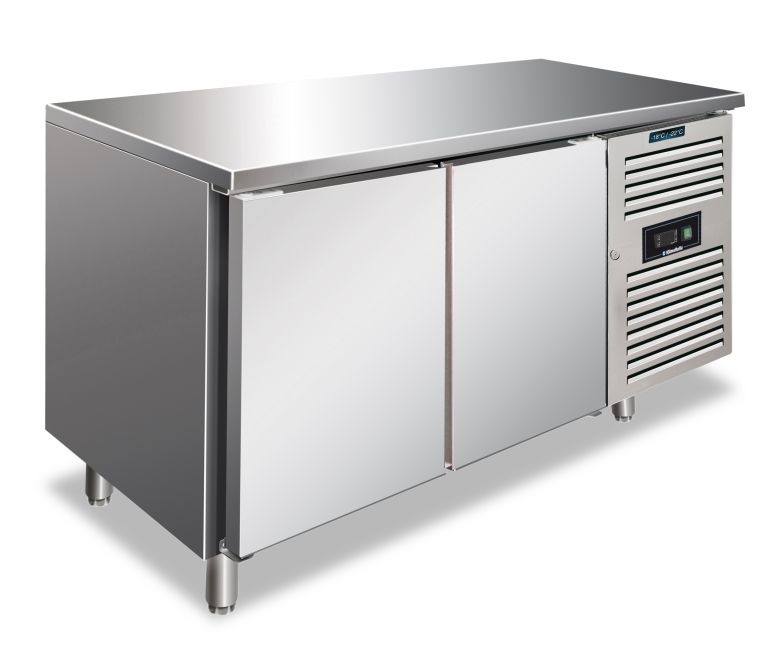 Tavolo inox 2 ante temperatura normale per ristorazione CAX 2100 TN