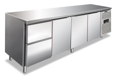 Tavolo inox 2 ante temperatura normale per ristorazione CAX 2100 TN