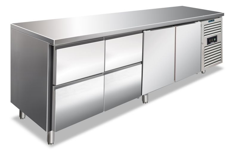 Tavolo inox 2 ante temperatura normale per ristorazione CAX 2100 TN