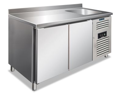 Tavolo inox 2 ante temperatura normale per ristorazione CAX 2100 TN