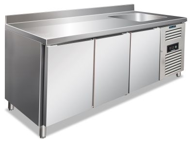 Tavolo inox 2 ante temperatura normale per ristorazione CAX 2100 TN