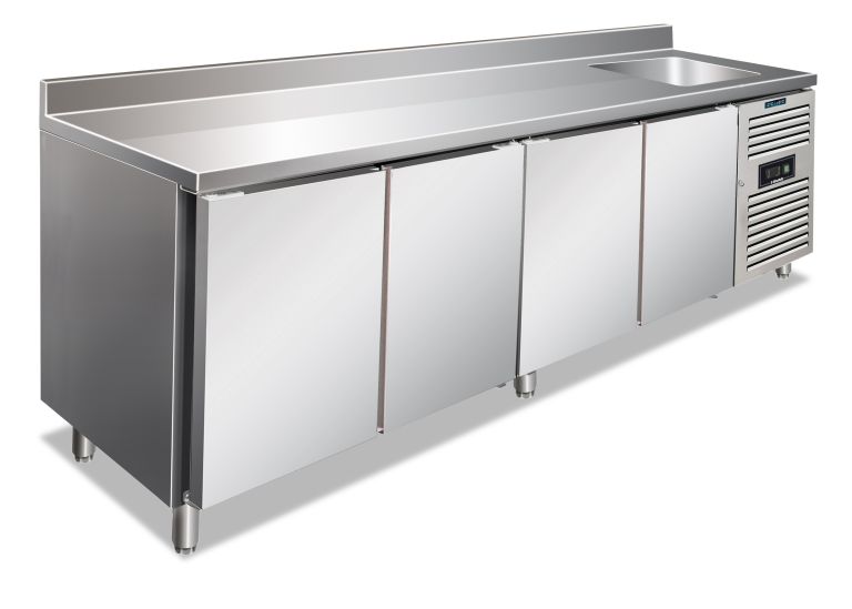 Tavolo inox 2 ante temperatura normale per ristorazione CAX 2100 TN