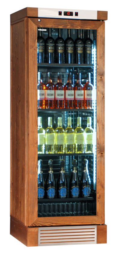 Cantinetta vino rivestita in frassino noce medio 65x63x188cm